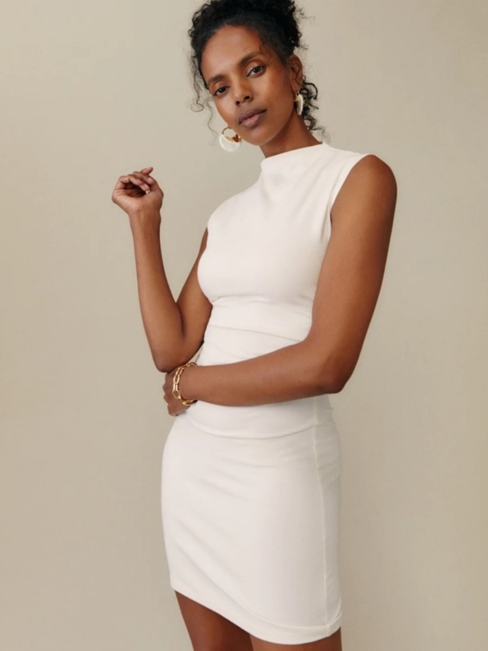 NWT Reformation Alden Ivory White Sleeveless Mini Dress Medium